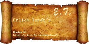 Erlich Teréz névjegykártya